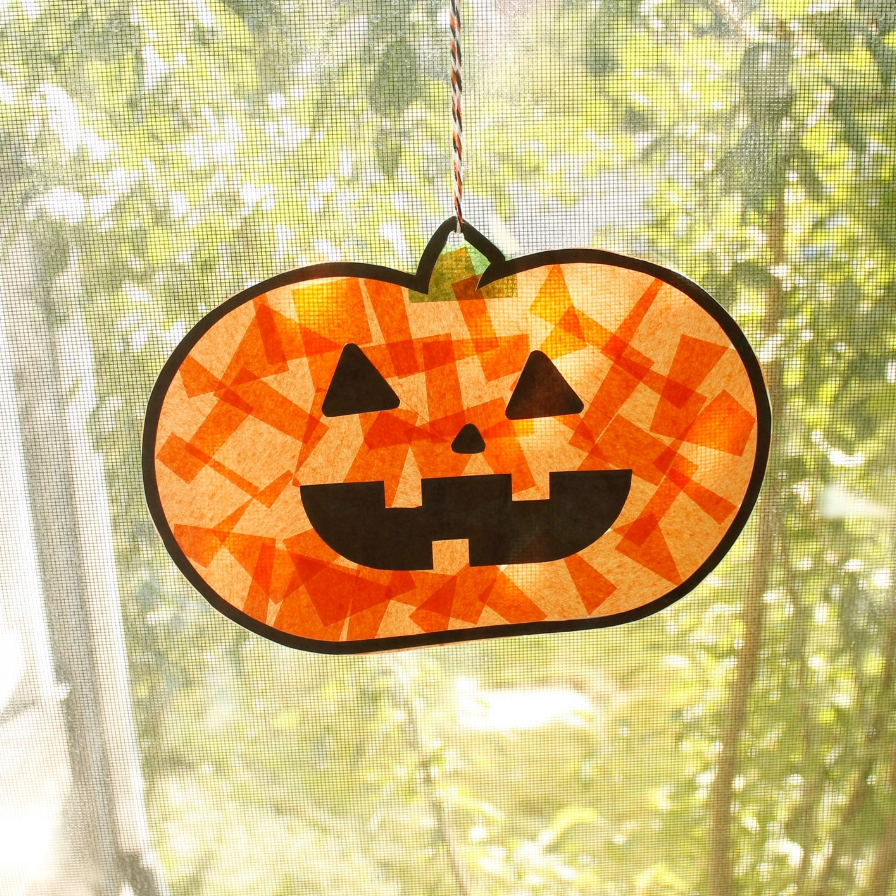 diy Pumpkin Sun Catcher