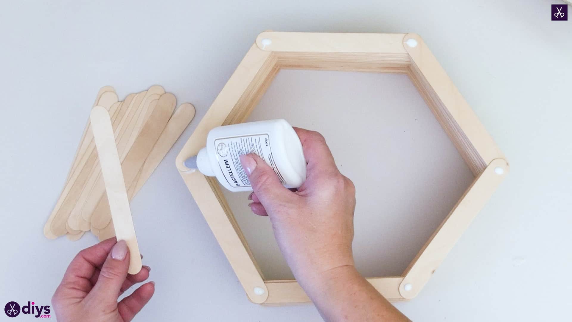 diy popsicle Hexagon Shelves