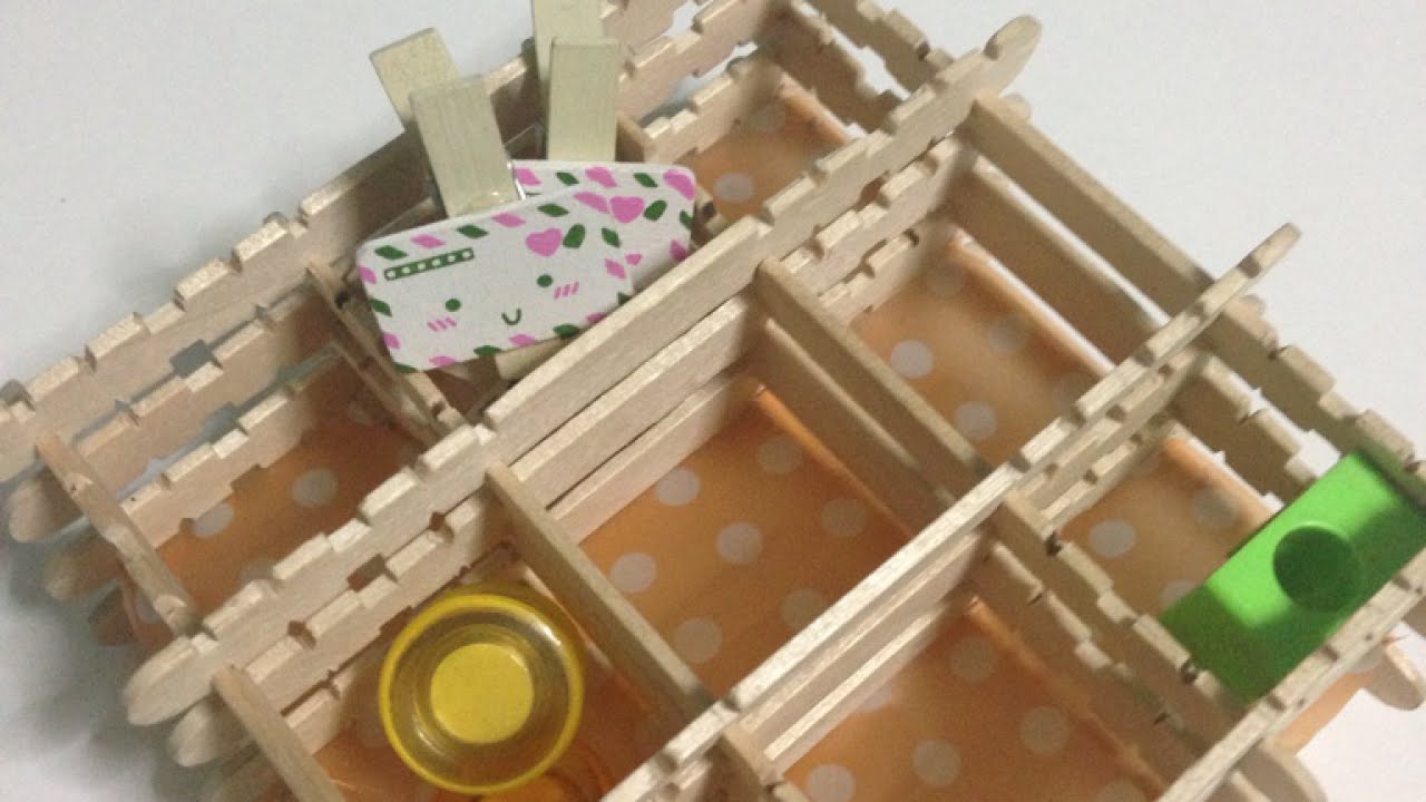 diy popsicle stick Drawer Organizer