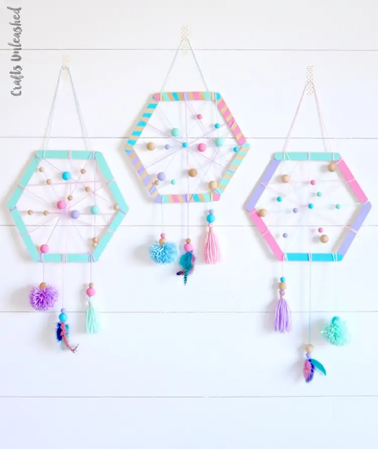 diy popsicle stick Dreamcatchers
